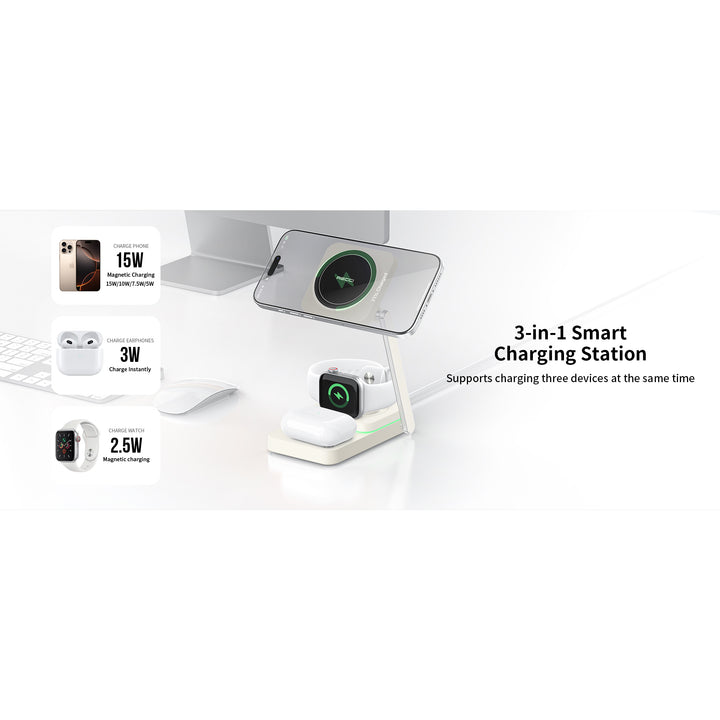 Recci Magnetic 3-in-1 Wireless Charging Stand