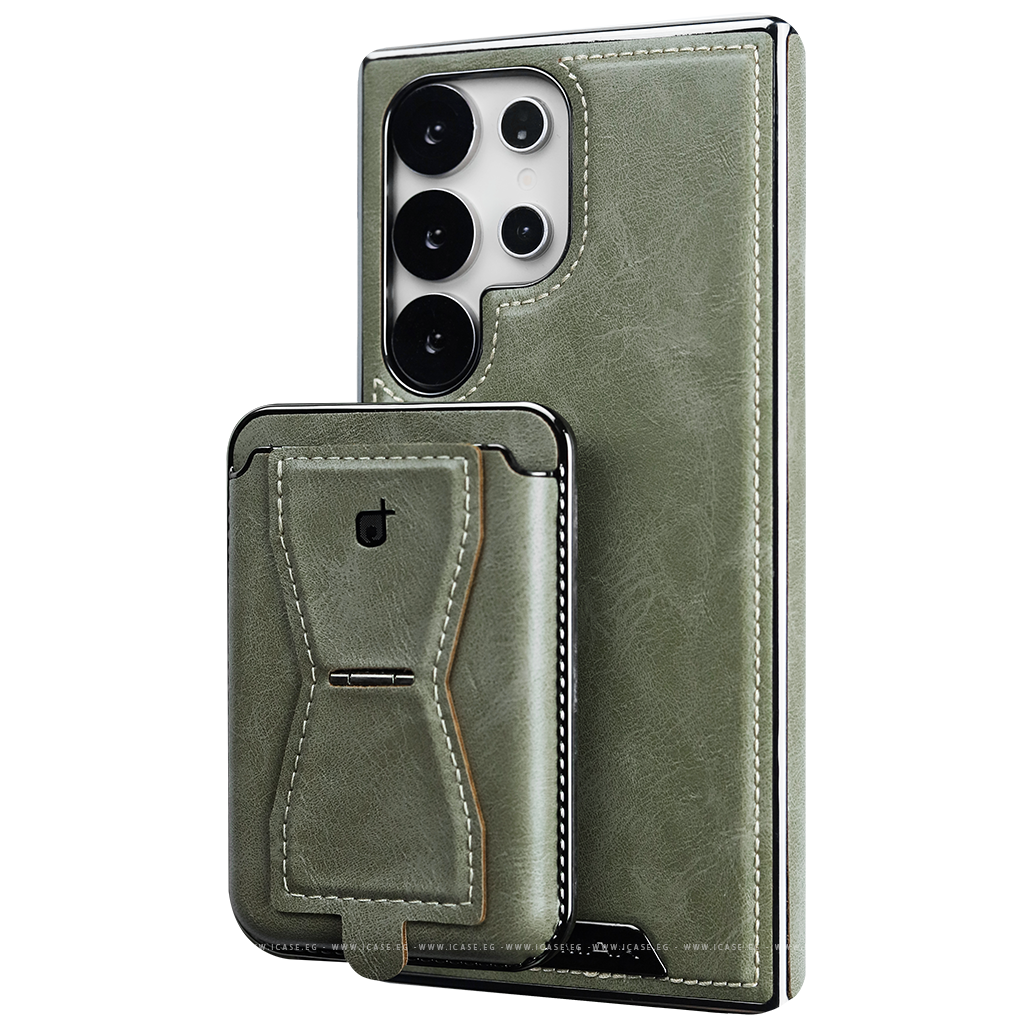 Rimbmax Leather Wallet Case with Card Holder for Samsung S25 Ultra