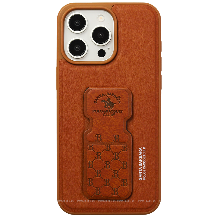 Santa Barbara Leather Back With Stand Case iPhone 15 Pro