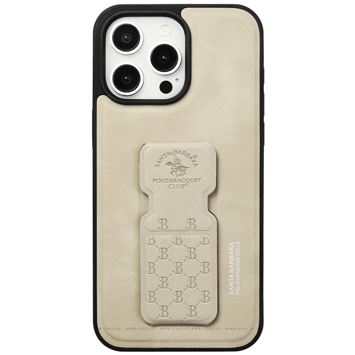 Santa Barbara Leather Back With Stand Case iPhone 15 Pro