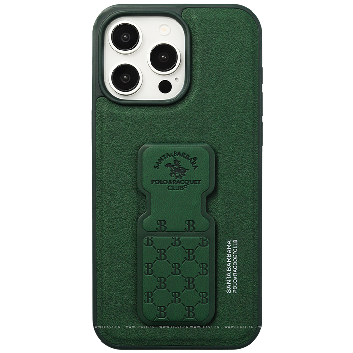Santa Barbara Leather Back With Stand Case iPhone 15 Pro