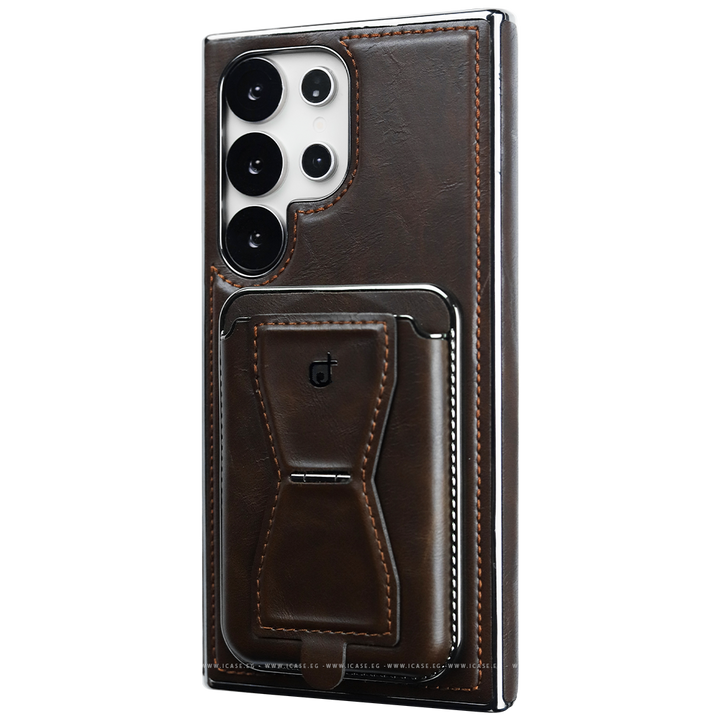 Rimbmax Leather Wallet Case with Card Holder for Samsung S25 Ultra
