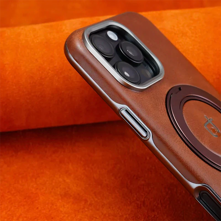 Rimbmax Luxury MagSafe Leather Texture Case iPhone 16 Pro Max