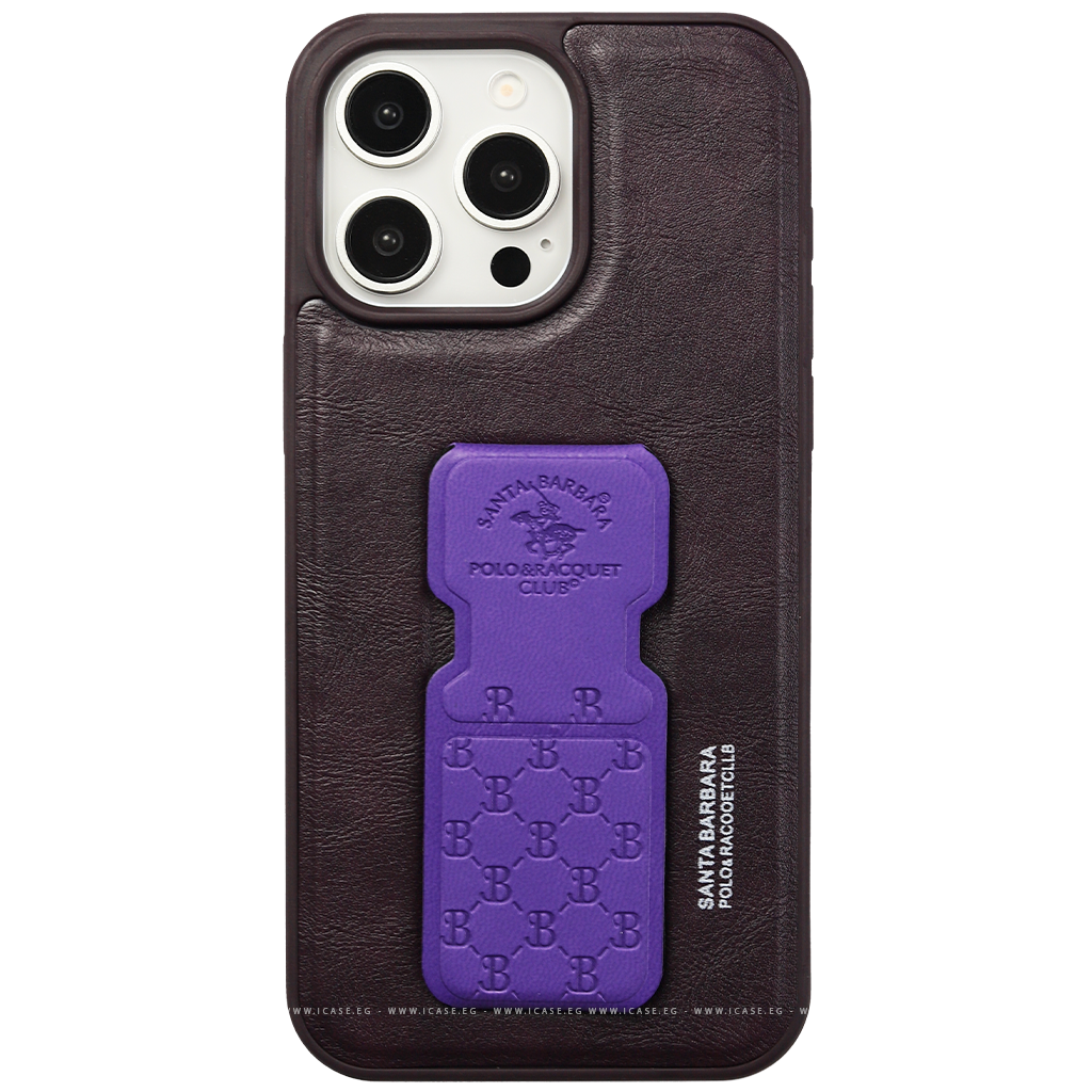 Santa Barbara Leather Back With Stand Case iPhone 15 Pro