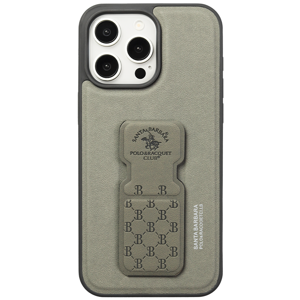 Santa Barbara Leather Back With Stand Case iPhone 15 Pro