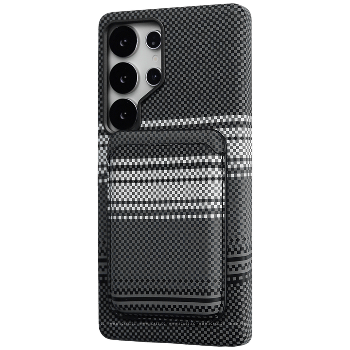 Carbon Fiber Card Holder Case for Samsung S25 Ultra