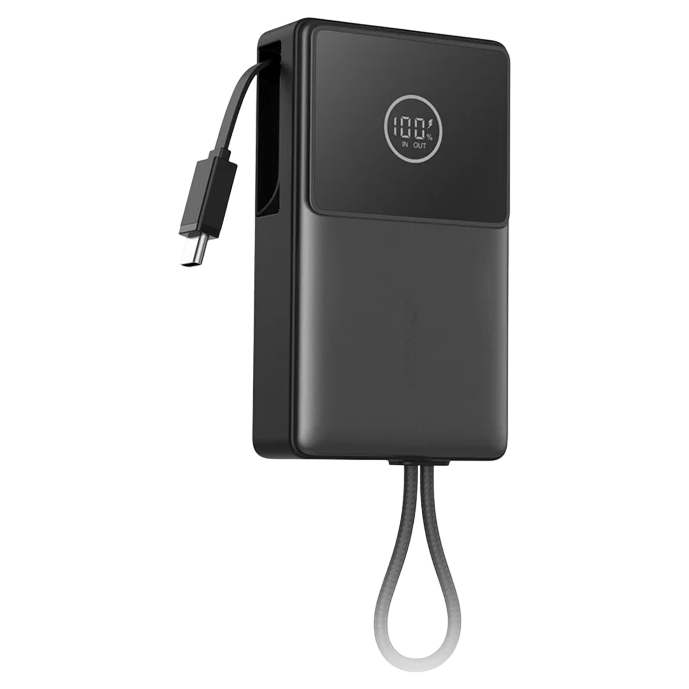 Joyroom 10000mAh\22.5W Mini Power Bank with Fast Charging & Built-in Retractable Cable