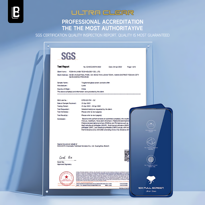 LanBi 10X HD High Clear Tempered Glass Screen Protector