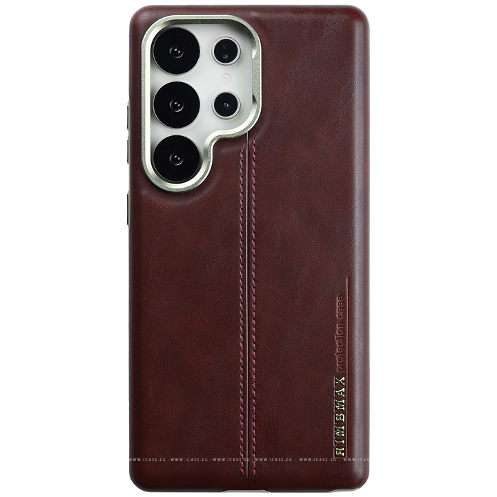 RIMBMAX Premium Leather Stitched MagSafe Case for Samsung S24 ultra