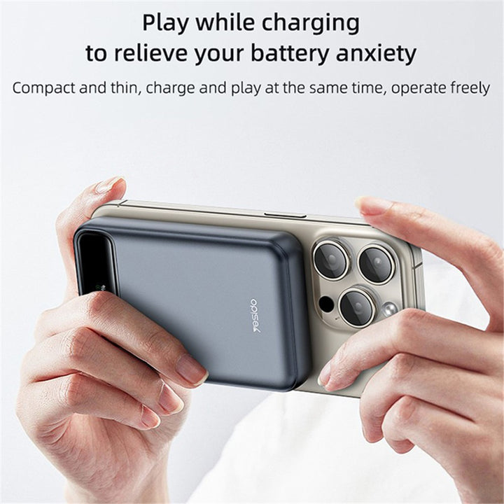 Yesido 10000mAh \ 15W Power Bank with LED Digital Display & Fast Wireless Charging