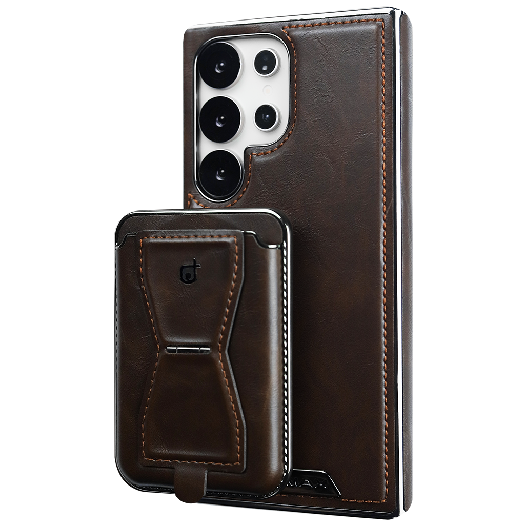 Rimbmax Leather Wallet Case with Card Holder for Samsung S25 Ultra