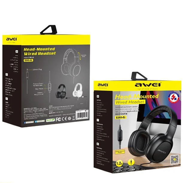 Awei Wired Gaming Headphones with Mic