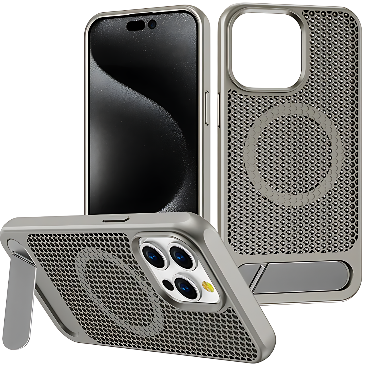 Grid Bracket Magnetic Case iPhone 15 Pro