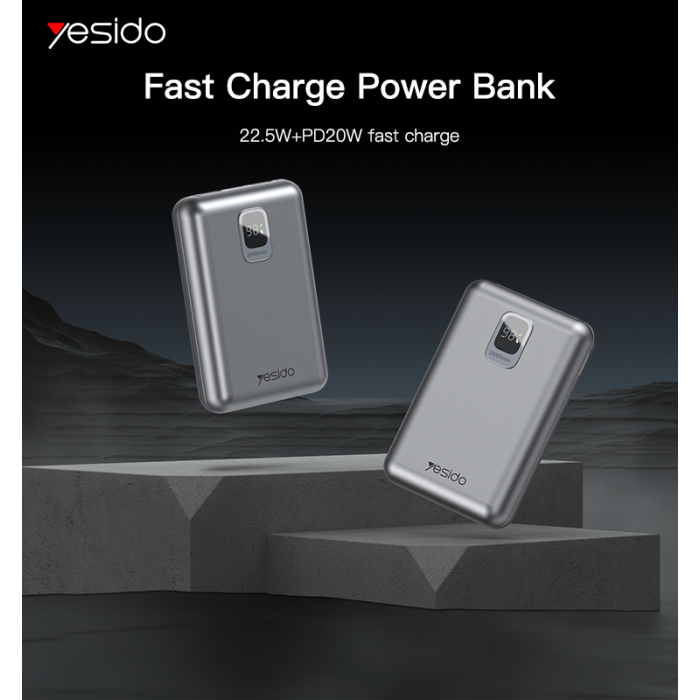 Yesido 20000mAh \ 22.5W Power Bank with LED Display Fast Charging