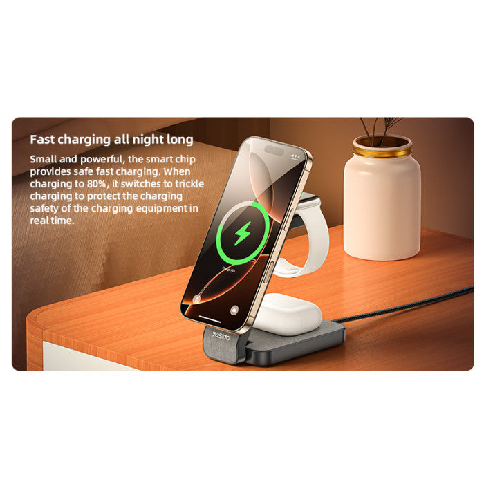 Yesido 20W 3-in-1 Foldable Magnetic Wireless Charger Station