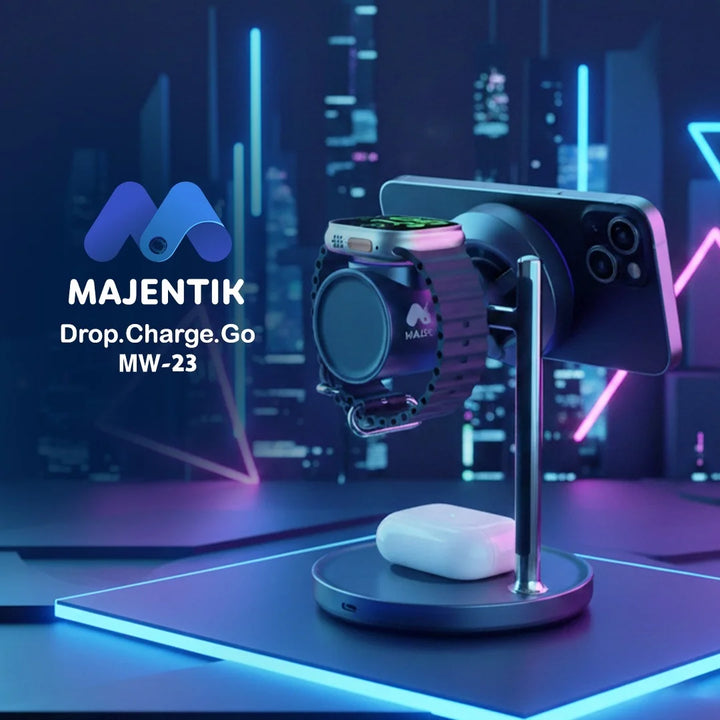 Majentik 3-in-1 Magnetic Wireless Charging Stand 25W with Cooling Fan