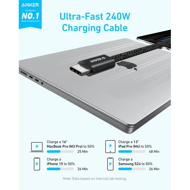 Anker Zolo USB-C to USB-C 240W Braided Fast Charging Cable 150 CM