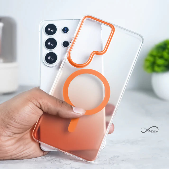 Mutural Clear Magnetic Camera Frame Case for Samsung S24 ultra