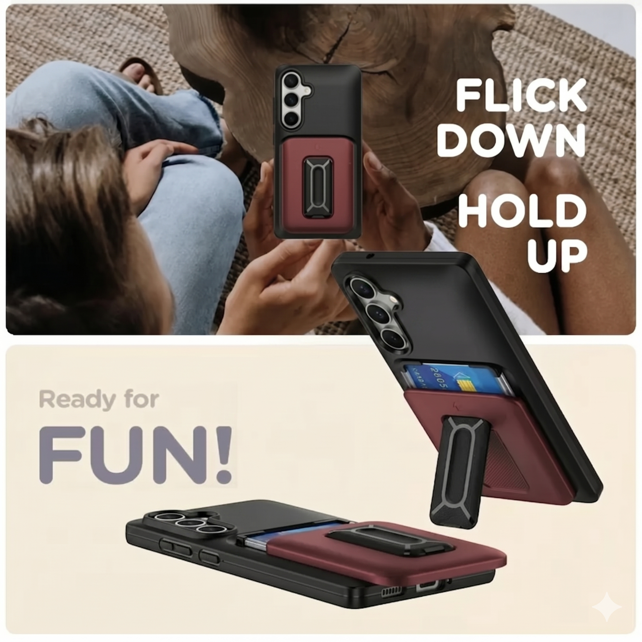 Rugged Shield Case with Card Holder Samsung Galaxy S25 FE