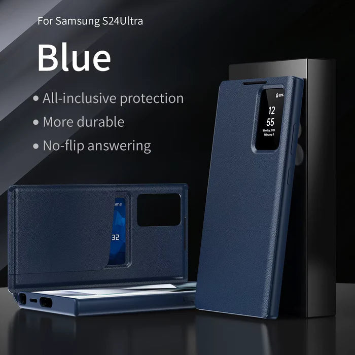 Smart View Flip Wallet Leather Case for Samsung S25 Ultra