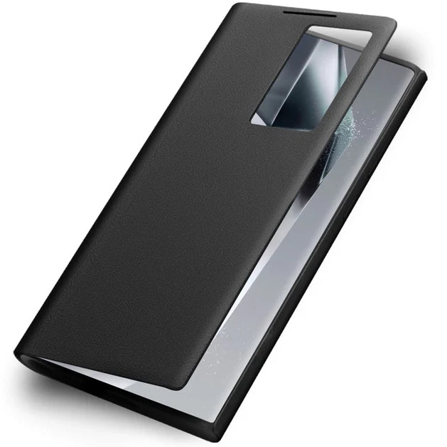 Smart View Flip Wallet Leather Case for Samsung S25 Ultra