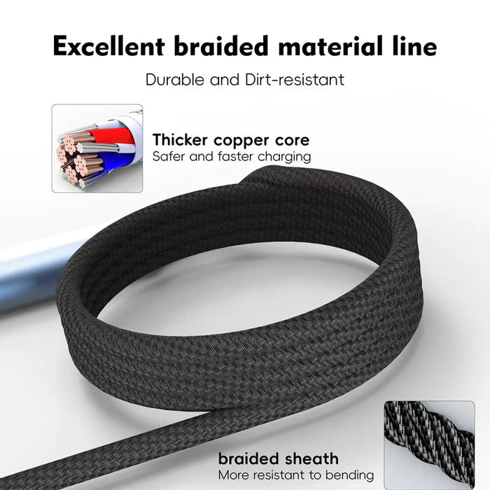 5-in-1 Nylon Braided USB Cable