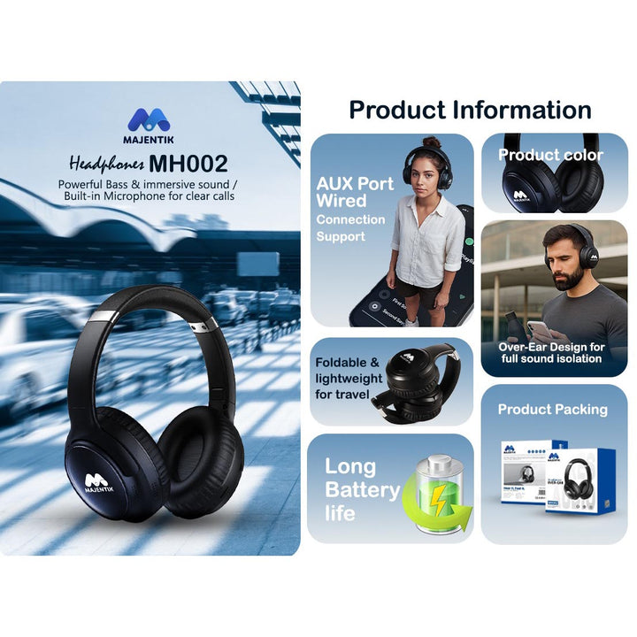 Majentik Over-Ear Headphone Powerful Sound & Comfort