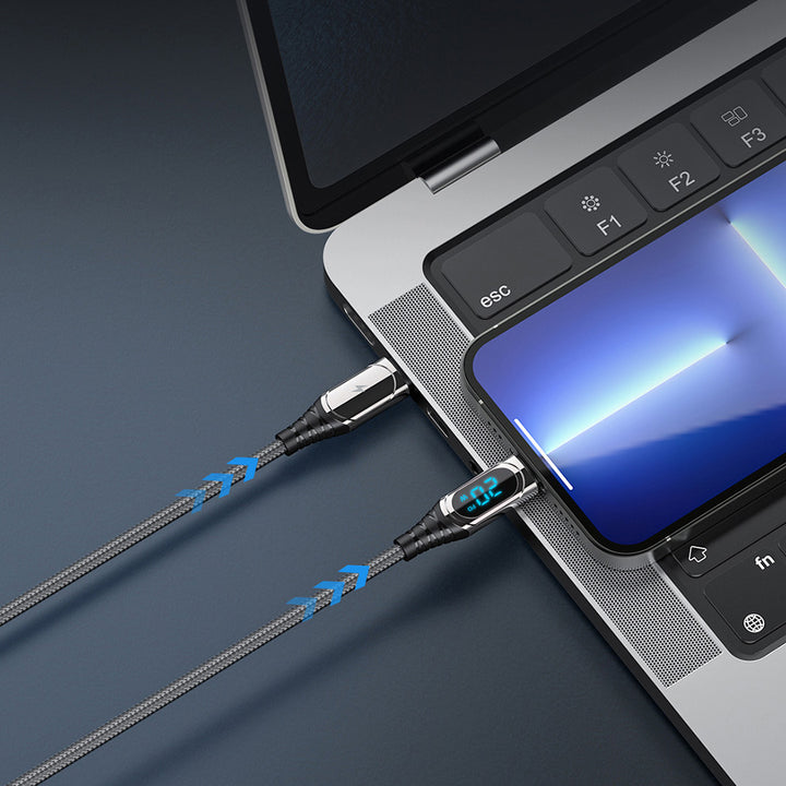 Recci Ghost Led Type-C to Type-C Fast Charging Cable PD 100W / 1.2M